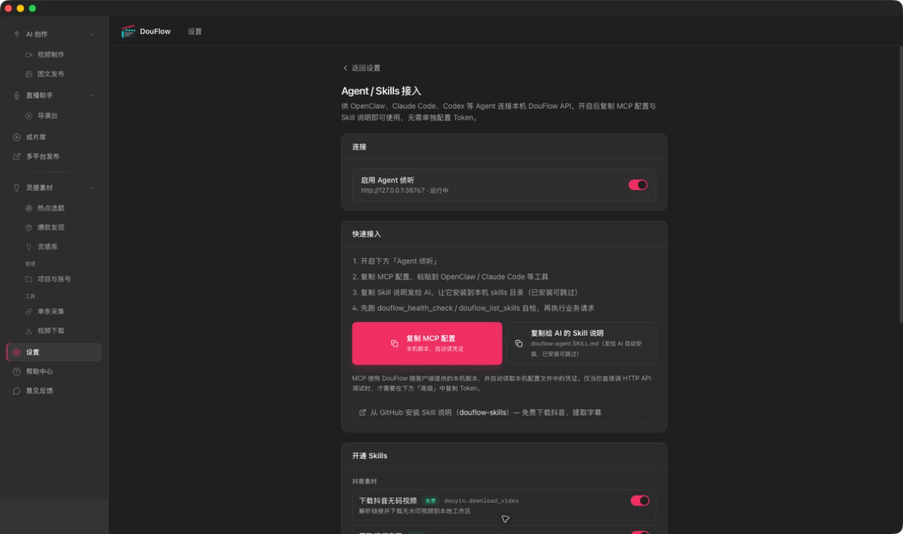 Agent 接入设置
